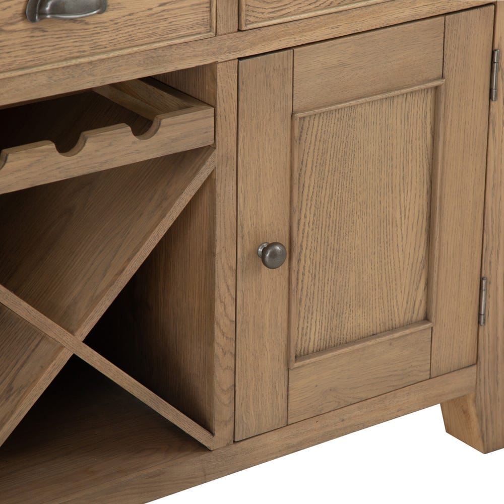 Wessex Smoked Oak Large Sideboard Wine Rack