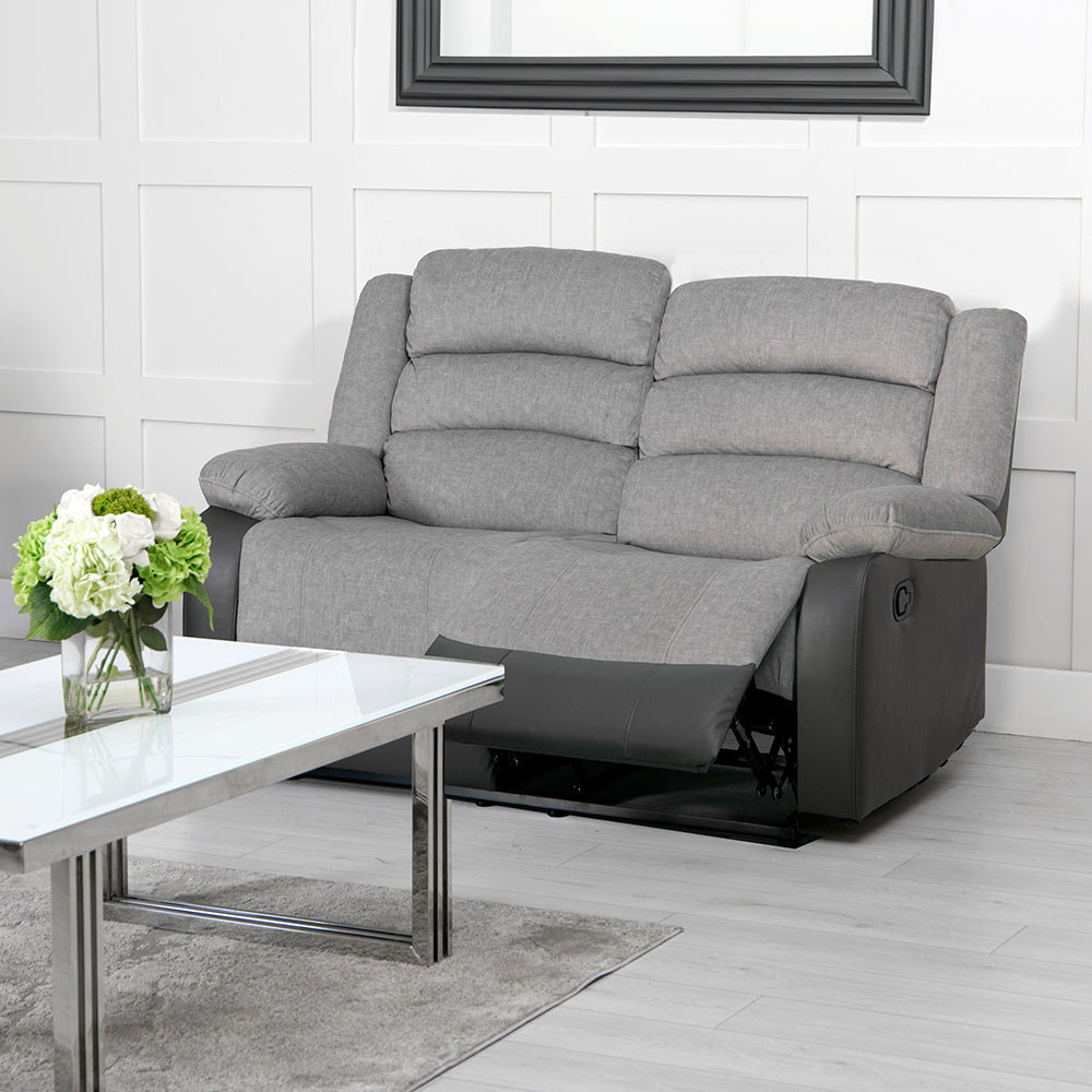 Lauren Grey 2 Seater Recliner Sofa