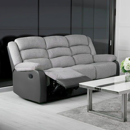 Lauren Grey 3 Seater Recliner Sofa