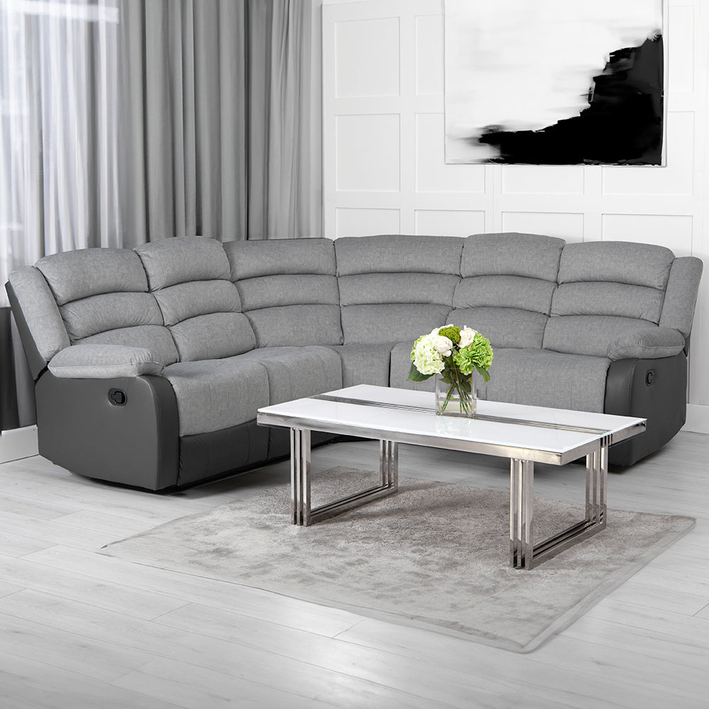 Lauren Grey Recliner Corner Sofa