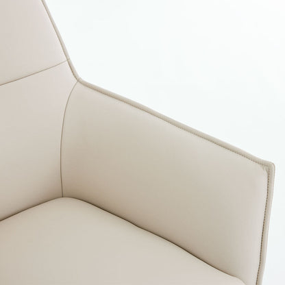 Light Grey Luxe Cross Stitch Swivel Chair with Metal Legs - The Furniture Warehouse