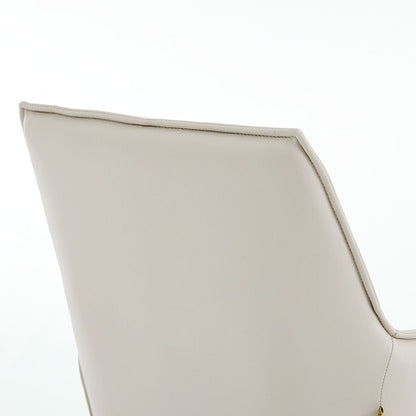 Light Grey Luxe Cross Stitch Swivel Chair with Metal Legs - The Furniture Warehouse
