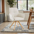 Light Grey Luxe Cross Stitch Swivel Chair with Wooden Legs - The Furniture Warehouse