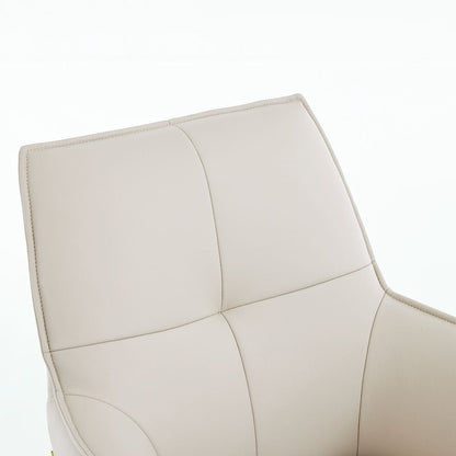 Light Grey Luxe Cross Stitch Swivel Chair with Wooden Legs - The Furniture Warehouse