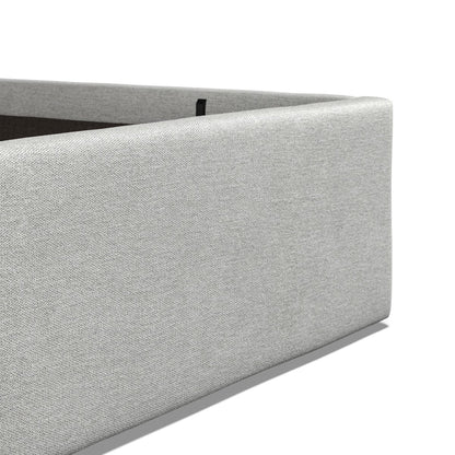 Lowick Grey Linen Double Upholstered Ottoman Bed Frame - The Furniture Warehouse