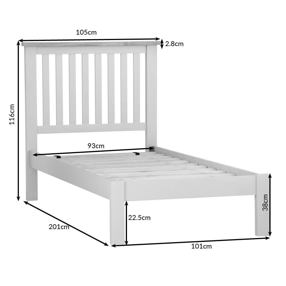 Salisbury Blue Painted Oak Single Bed Frame