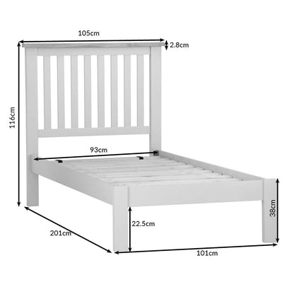 Salisbury Blue Painted Oak Single Bed Frame