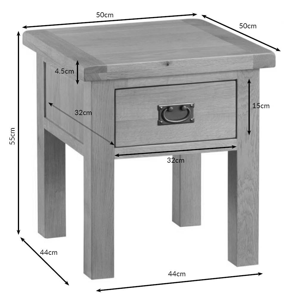 Winchester Oak Lamp Table With Drawer