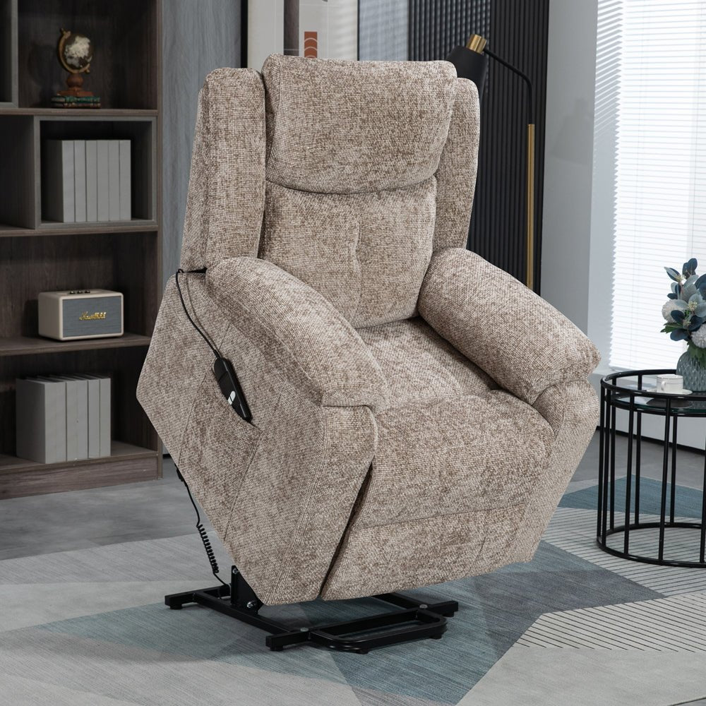 Lucca Biscuit Dual Motor Lift &amp; Tilt Armchair - The Furniture Warehouse
