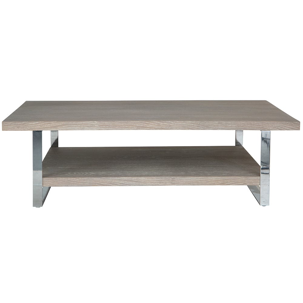 Milan Chrome &amp; Oak Large Coffee Table - The Furniture Warehouse