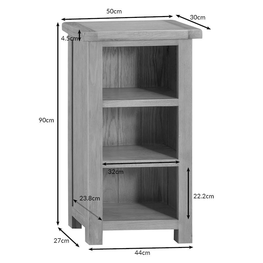 Winchester Oak Small Narrow Bookcase