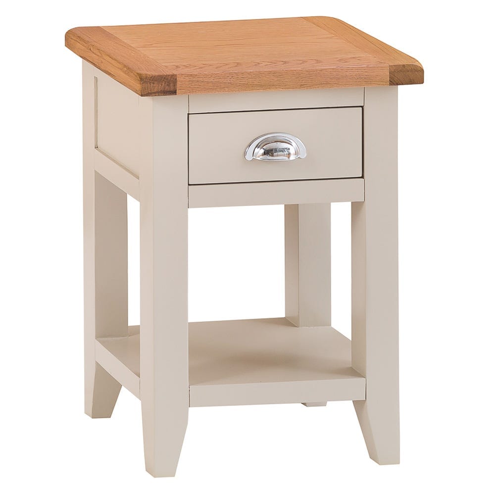Chester Stone Painted Oak 1 Drawer Small Lamp Table