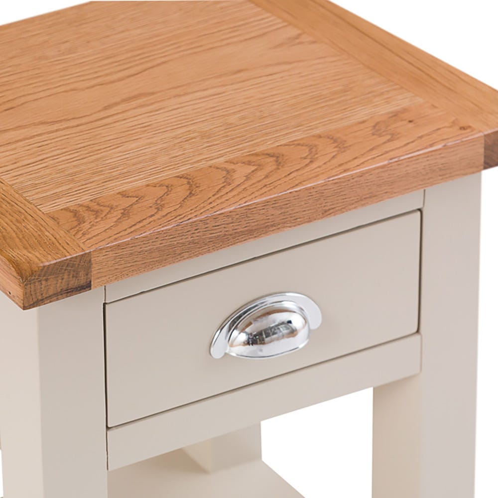 Chester Stone Painted Oak 1 Drawer Small Lamp Table