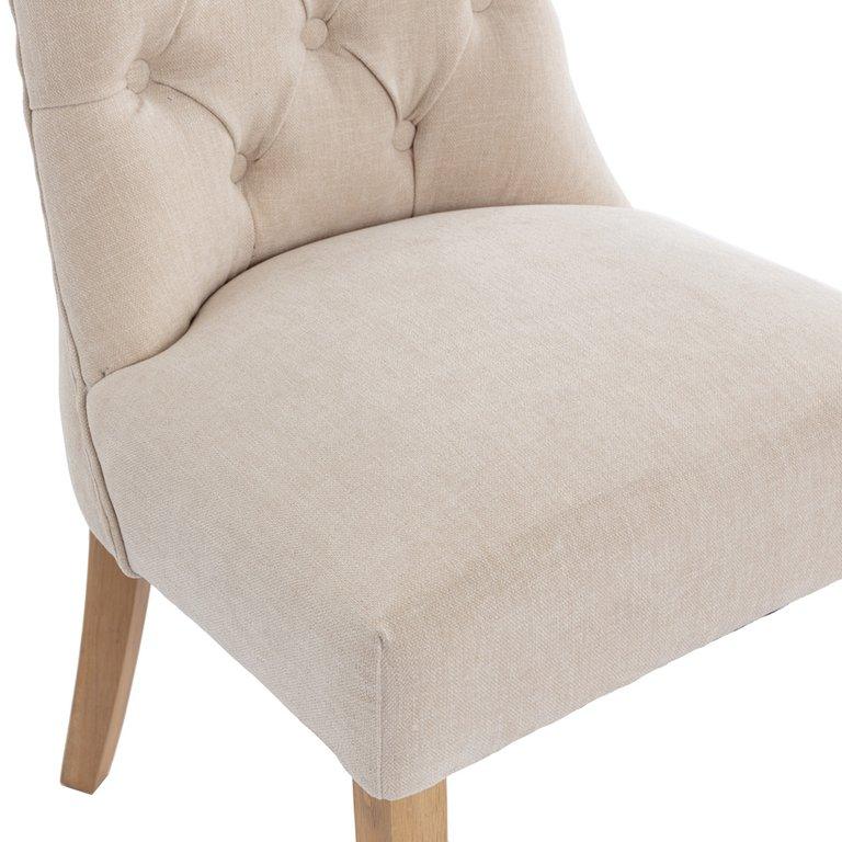 Paris Beige Button Back Dining Chair - The Furniture Warehouse