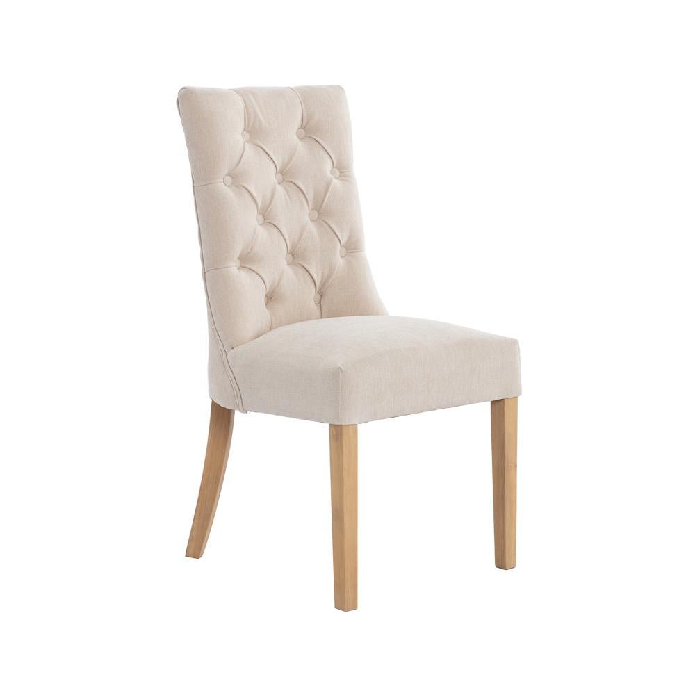 Paris Beige Button Back Dining Chair - The Furniture Warehouse
