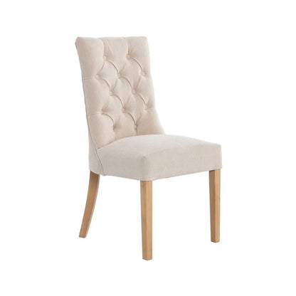 Paris Beige Button Back Dining Chair - The Furniture Warehouse