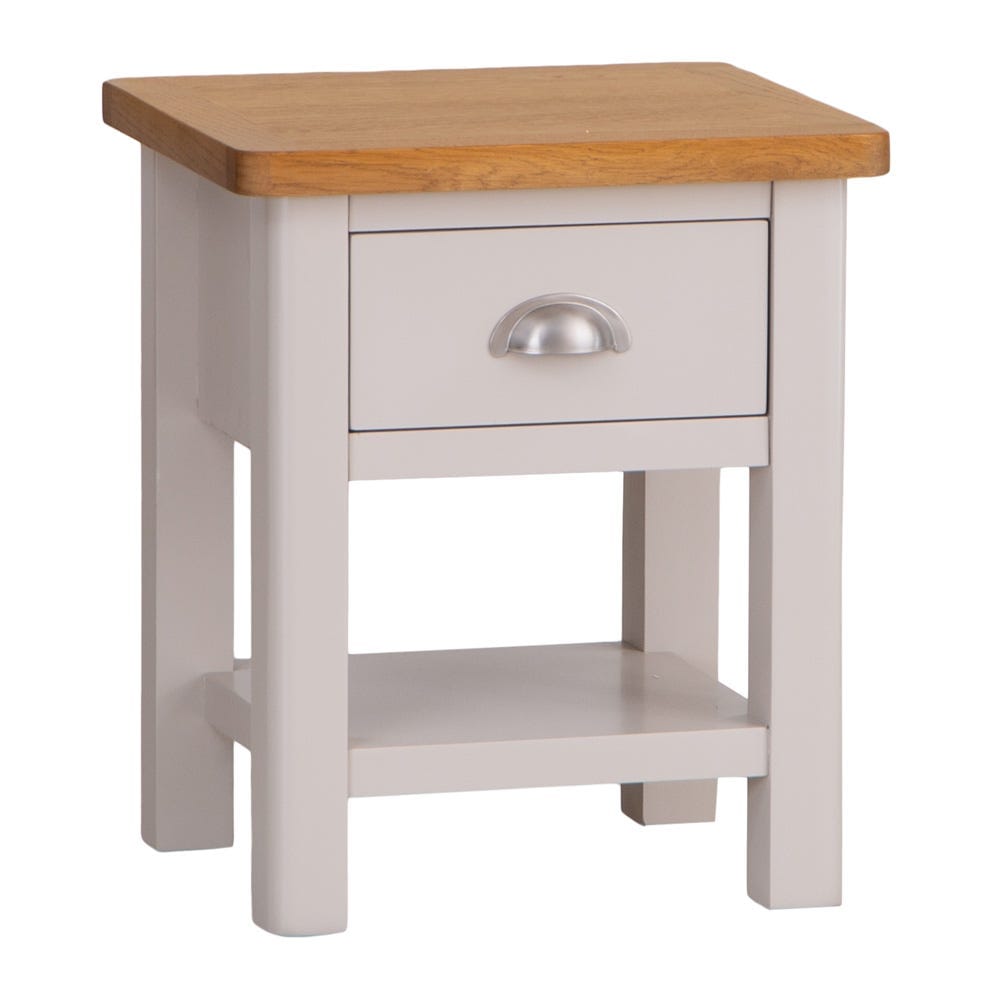 Rutland Painted Oak Lamp Table with Drawer