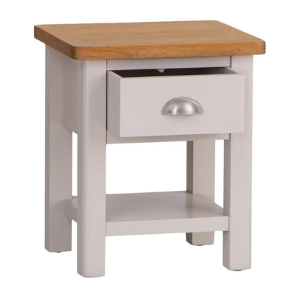 Rutland Painted Oak Lamp Table with Drawer