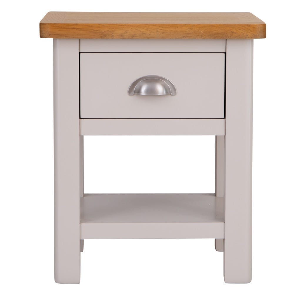 Rutland Painted Oak Lamp Table with Drawer