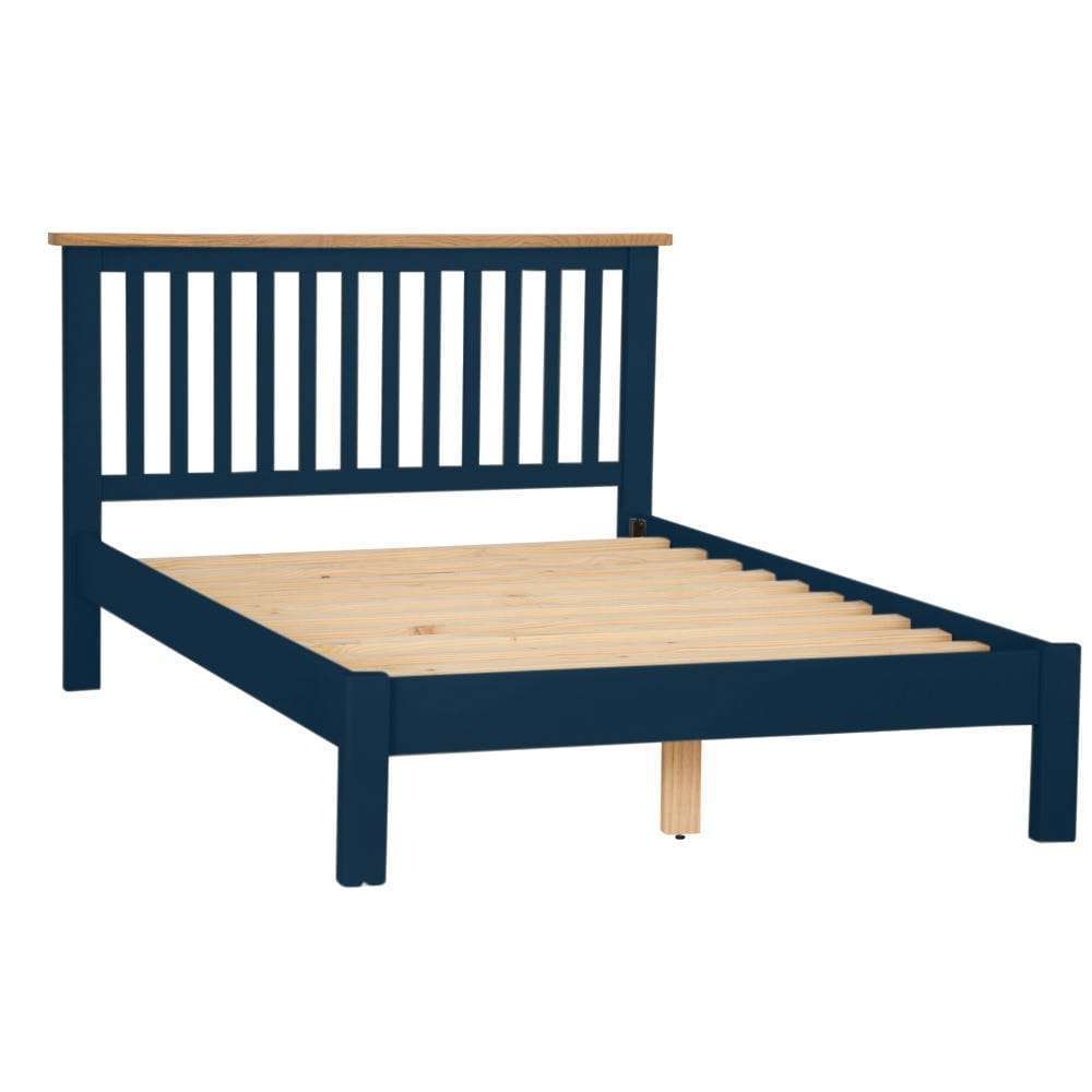 Rutland Blue Painted Oak King Size Bed Frame