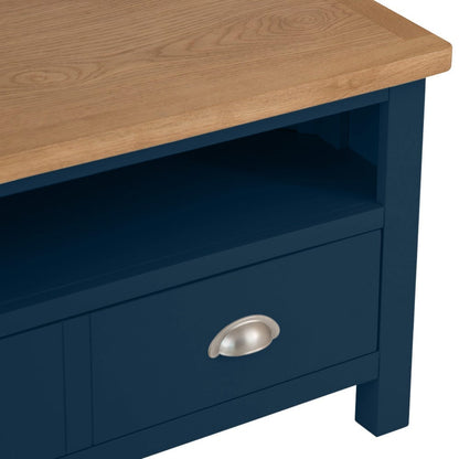 Rutland Blue Painted Oak Corner TV Unit