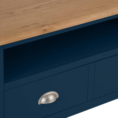 Rutland Blue Painted Oak Corner TV Unit