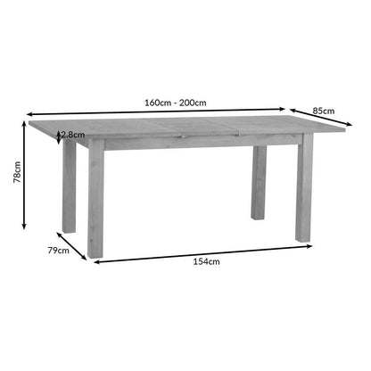 Rutland Oak 1.6m Extending Dining Table