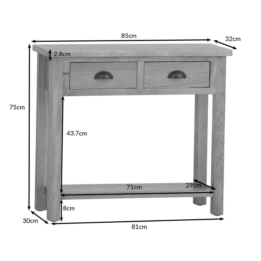 Rutland Oak Console Table