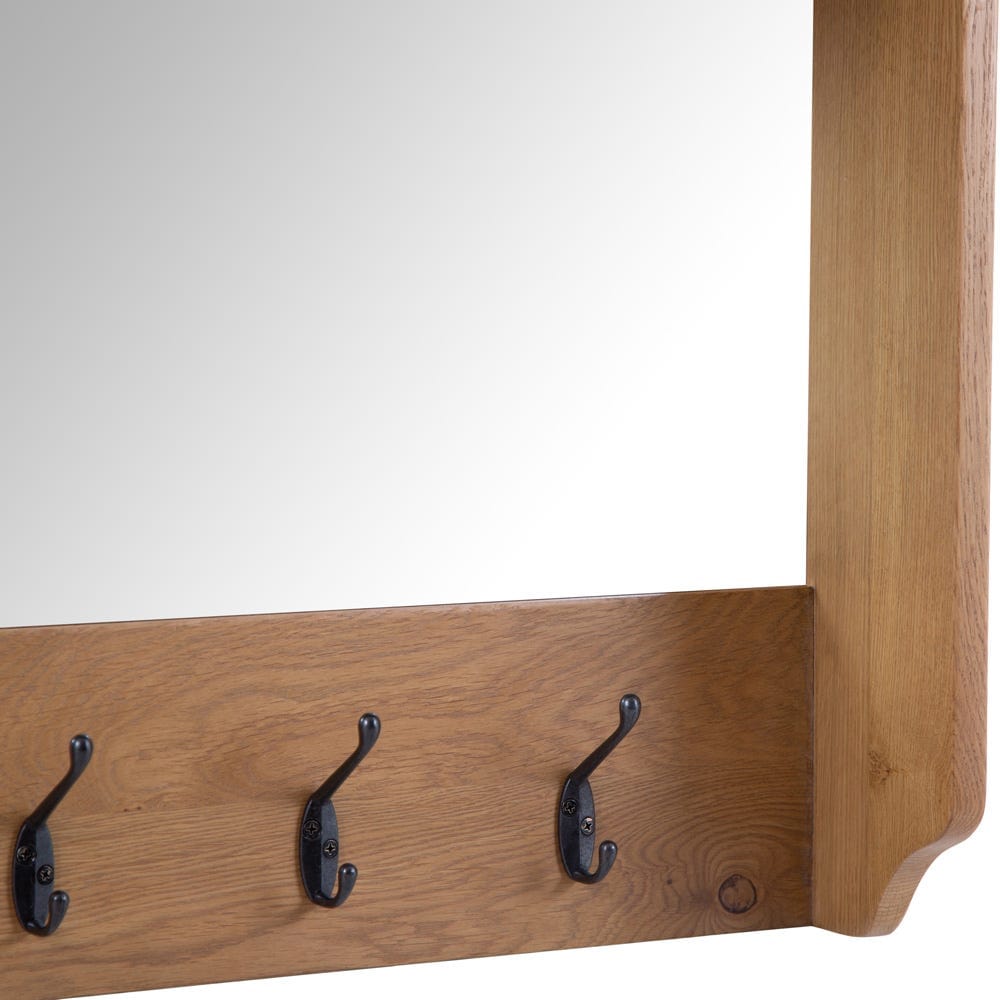 Rutland Oak Mirrored Coat Rack