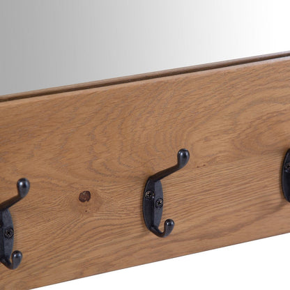 Rutland Oak Mirrored Coat Rack