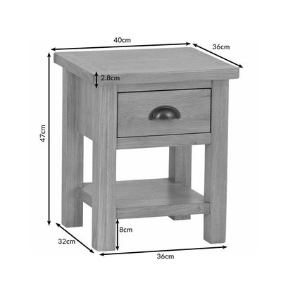 Rutland Oak Lamp Table with Drawer