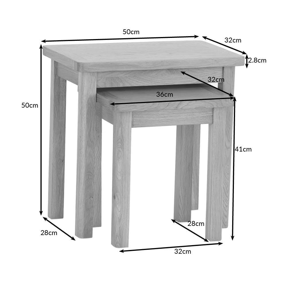 Rutland Oak Nest of 2 Tables