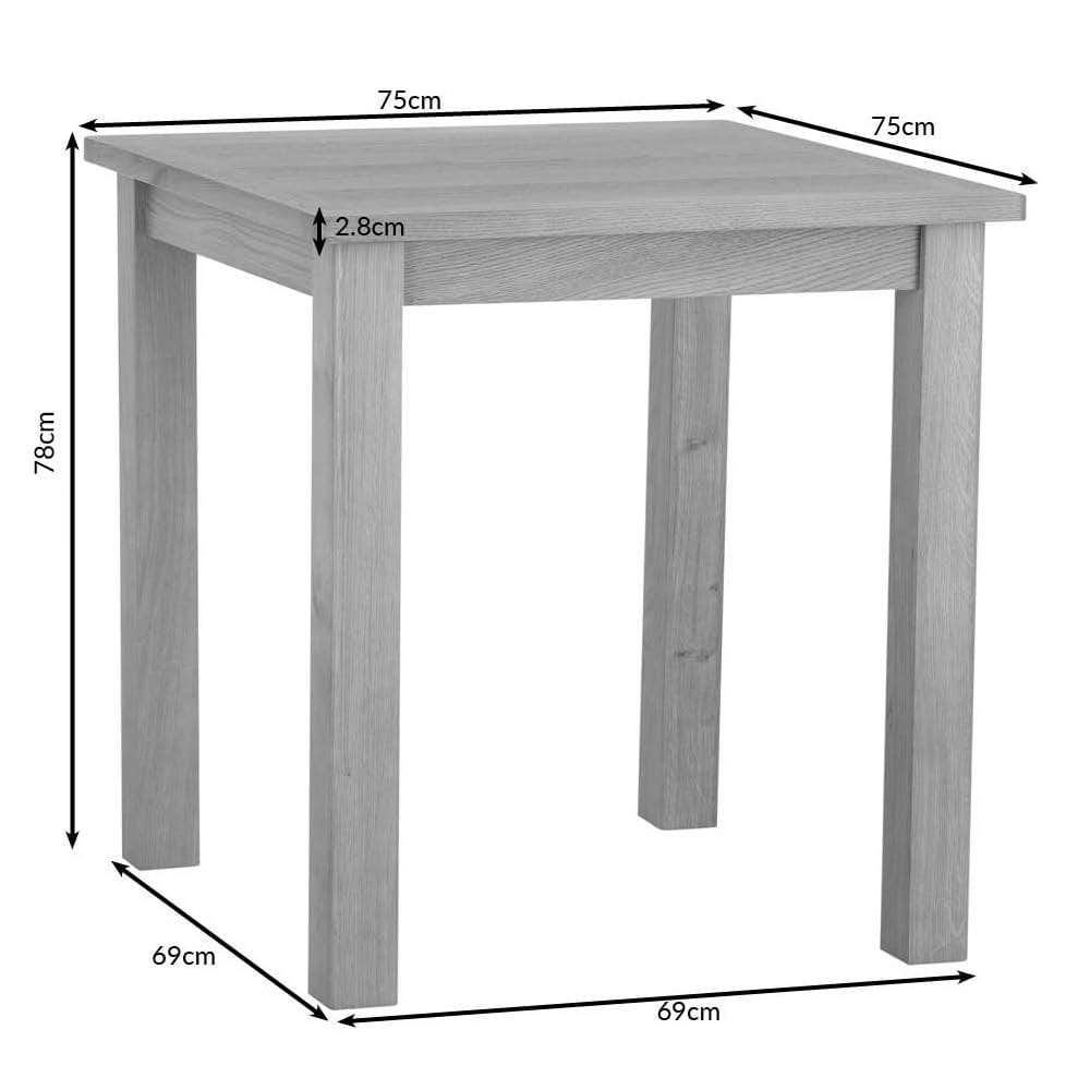 Rutland Oak Square Fixed Top Dining Table