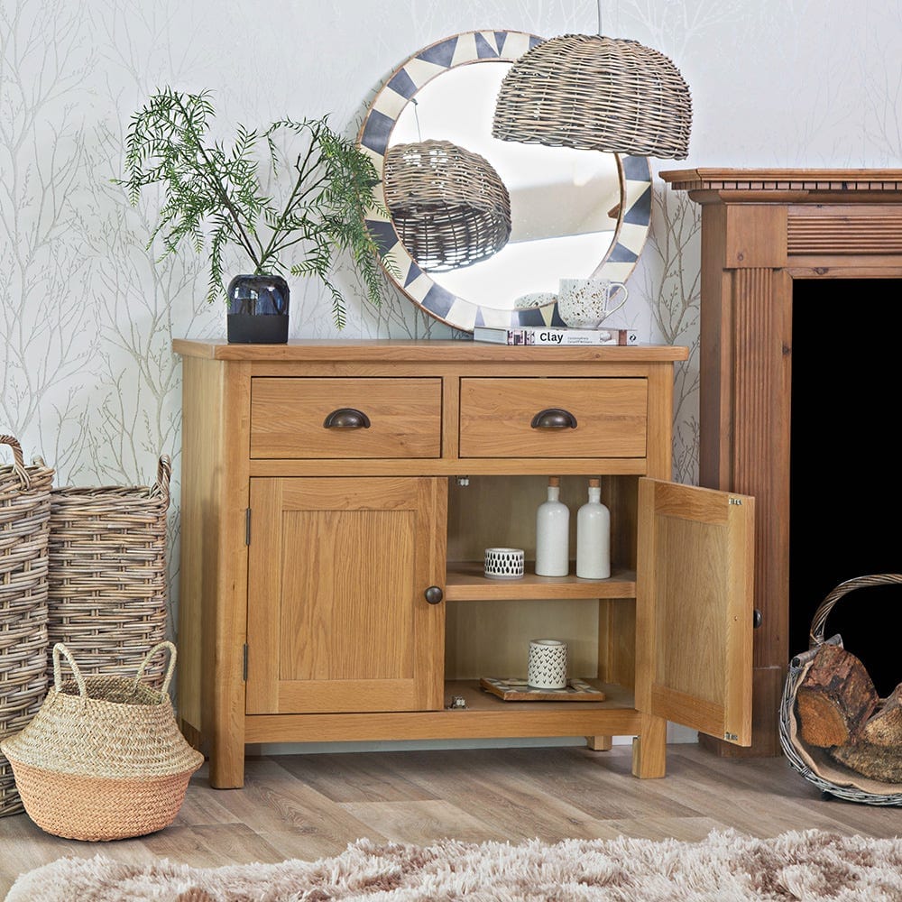 Rutland Oak 2 Door Small Sideboard