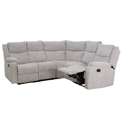 Rome Silver Manual Corner Sofa with Console - The Furniture Warehouse