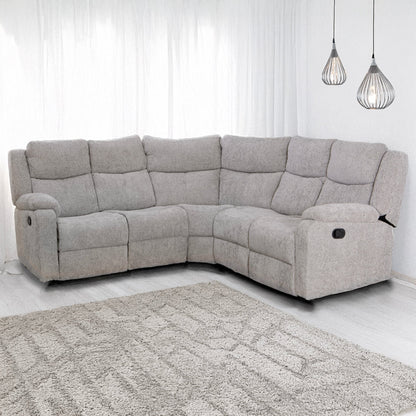 Rome Silver Manual Corner Sofa with Console - The Furniture Warehouse