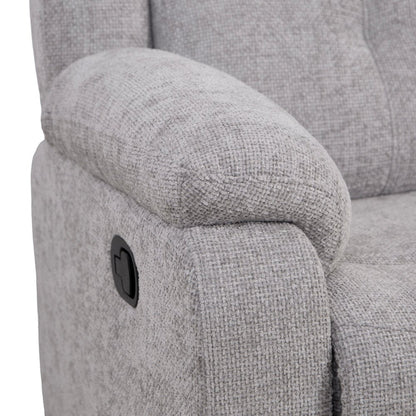 Rome Silver Manual Recliner Armchair - The Furniture Warehouse