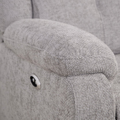 Rome Silver Power Recliner 3 Seater Sofa without Console - The Furniture Warehouse