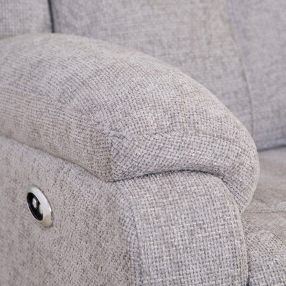 Rome Silver Power Recliner Armchair - The Furniture Warehouse