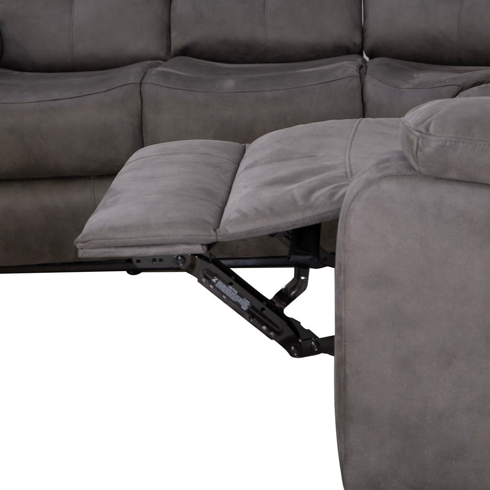 Rome Steel Manual Corner Sofa with Console - The Furniture Warehouse