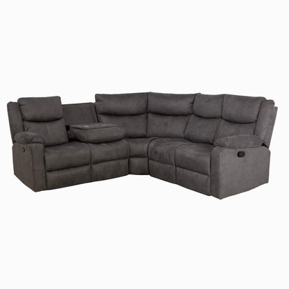 Rome Steel Manual Corner Sofa with Console - The Furniture Warehouse
