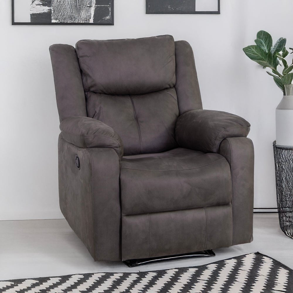 Rome Steel Manual Recliner Armchair - The Furniture Warehouse