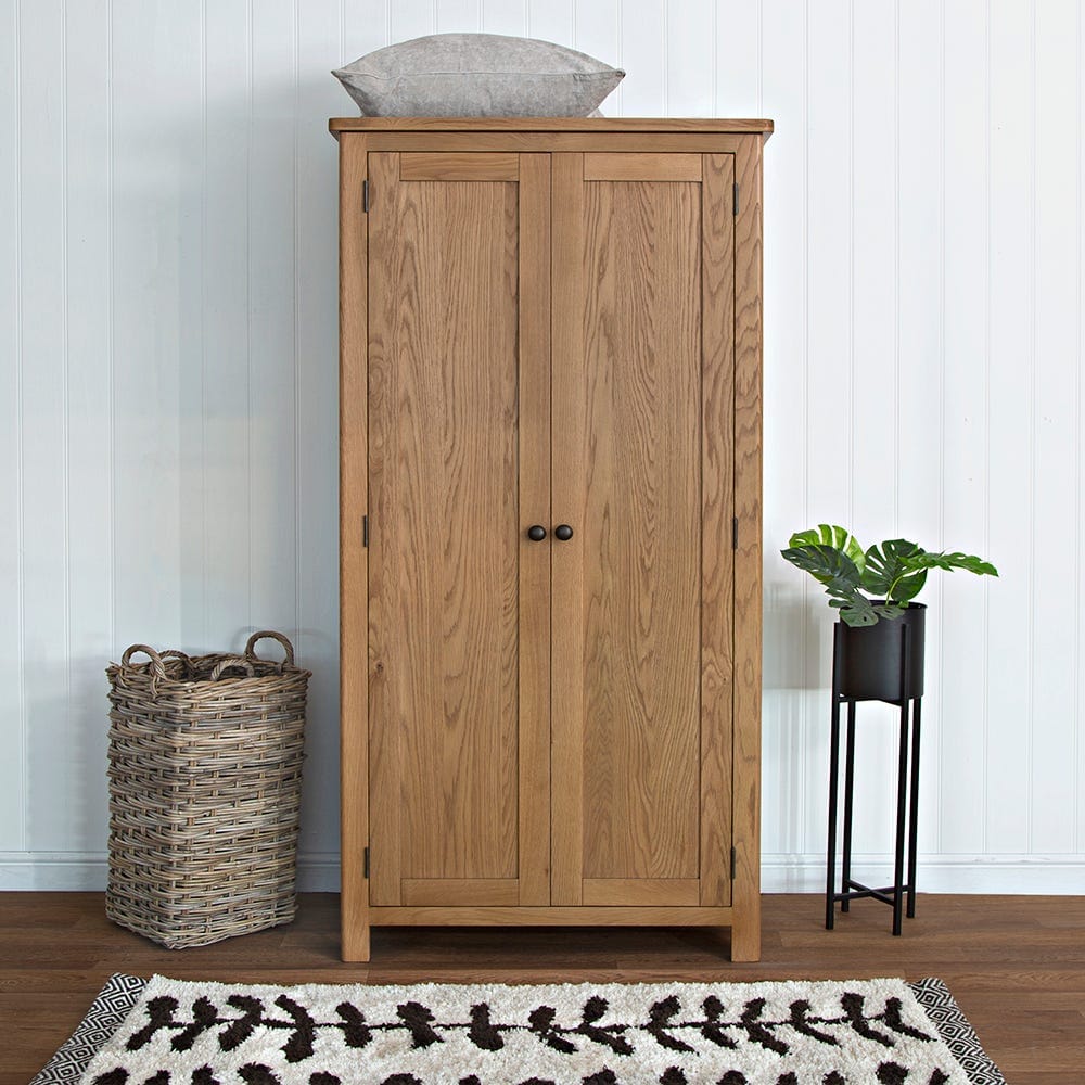 Rutland Oak Double Wardrobe - The Furniture Warehouse