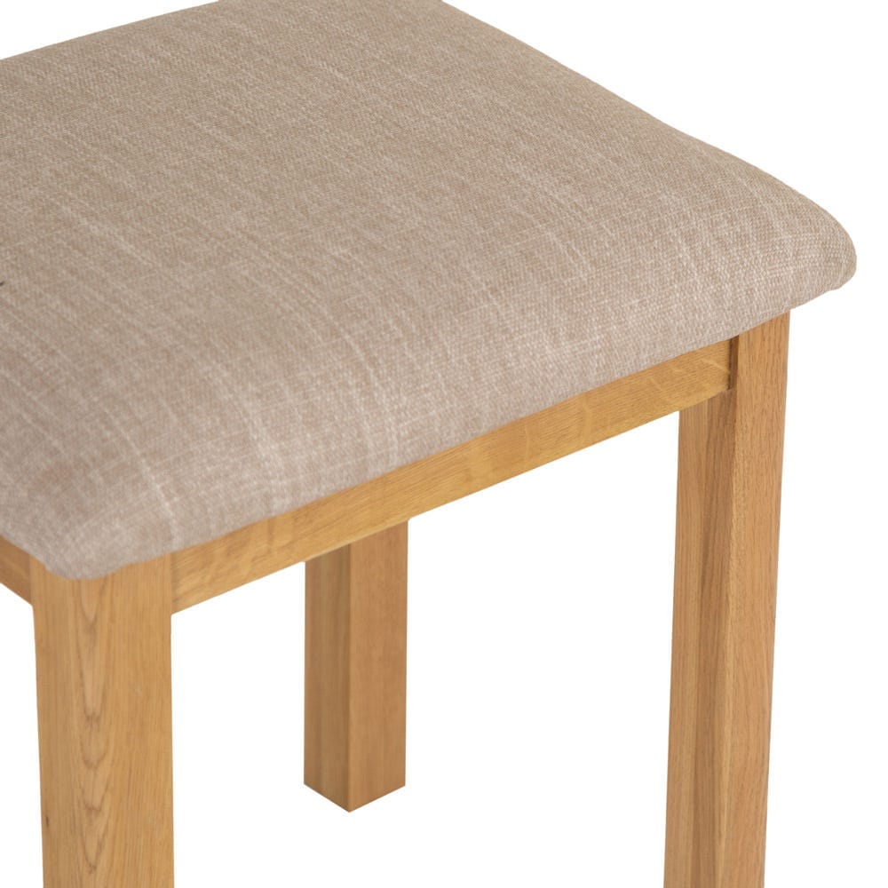 Rutland Oak Dressing Stool - The Furniture Warehouse