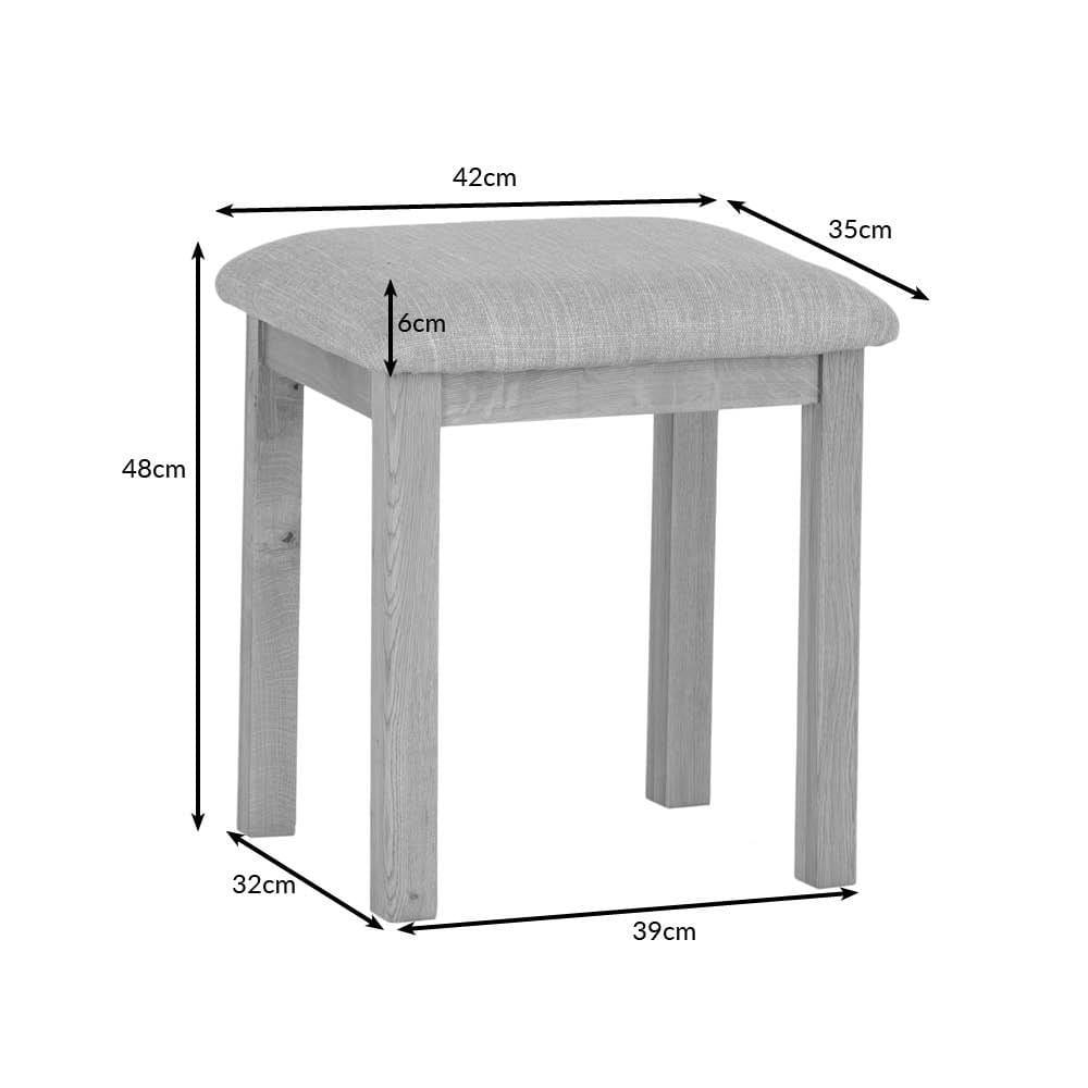 Rutland Oak Dressing Stool - The Furniture Warehouse