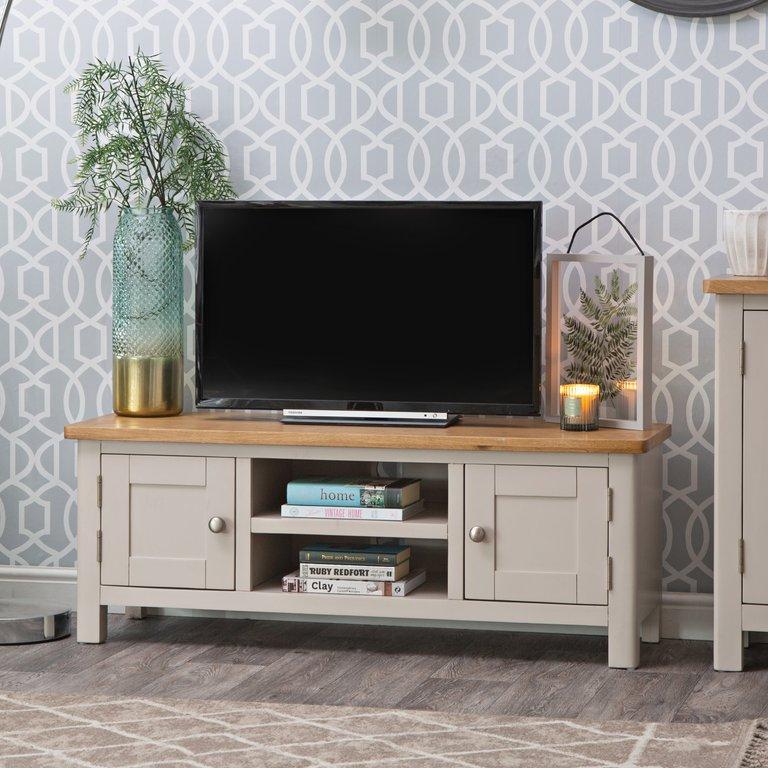Rutland Painted Oak Large TV Unit - The Furniture Warehouse