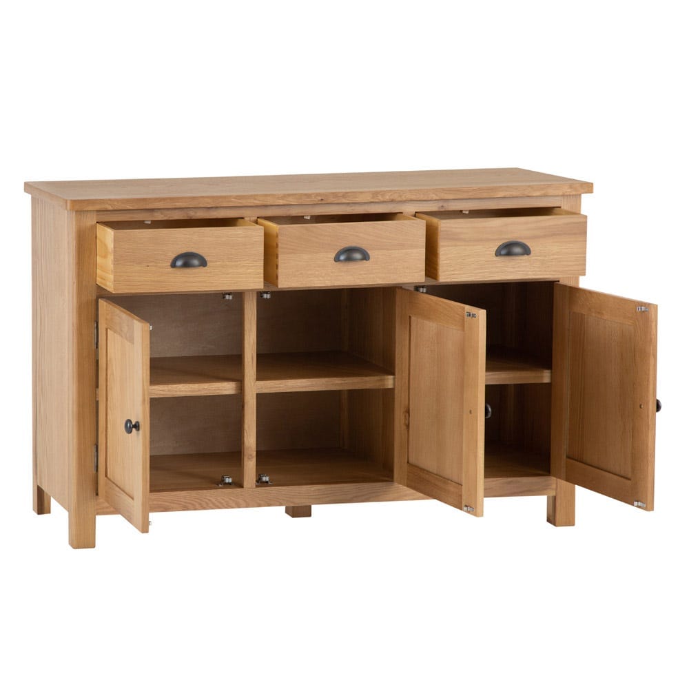 Rutland Oak 3 Door 3 Drawer Large Sideboard