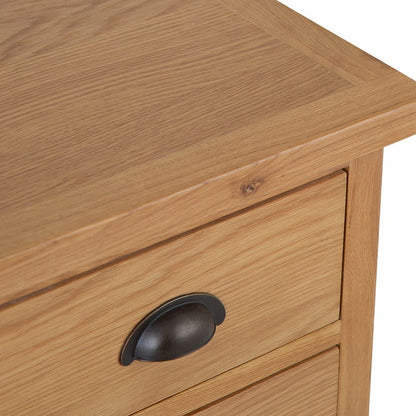 Rutland Oak 3 Drawer Large Bedside Table