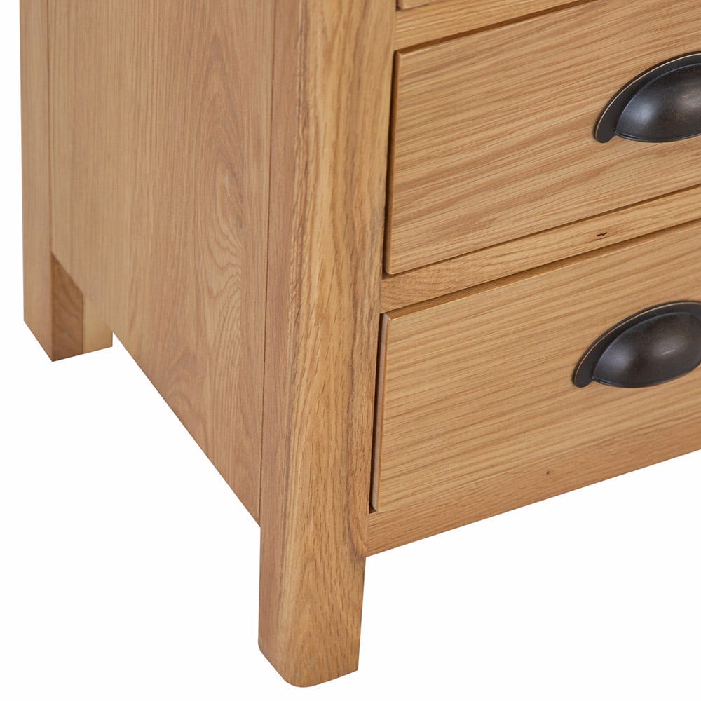 Rutland Oak 3 Drawer Large Bedside Table