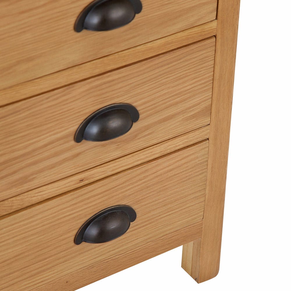 Rutland Oak 3 Drawer Large Bedside Table